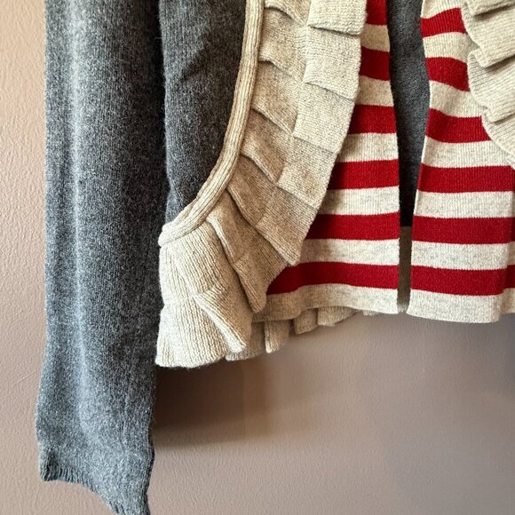 Women's M Anthropologie x Sparrow Cashmere/Lambswool Blend Ruffle Open Cardigan - Picture 5 of 8